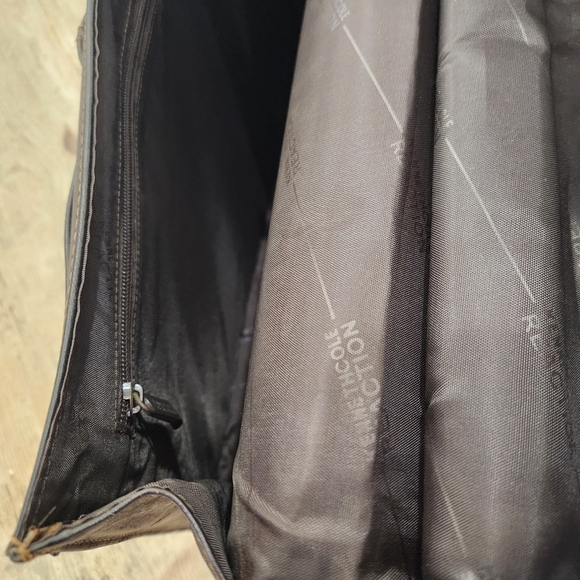 KENNETH COLE Leather Messenger Briefcase,Dark Brown Men's OS - Picture 9 of 13